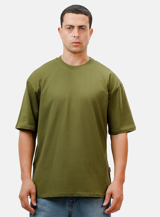Olive Basic Oversize T-Shirt