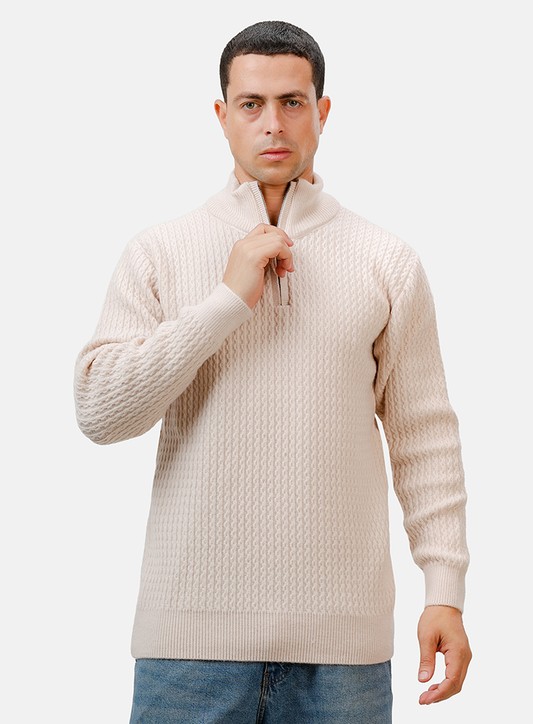 Beige Design 2463 Round Pullover