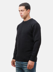 Black Basic Round Pullover