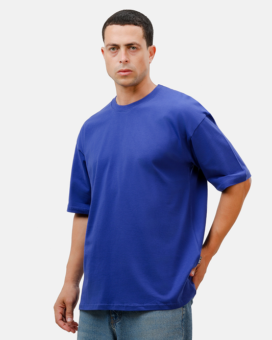 blue Basic Oversize T-Shirt