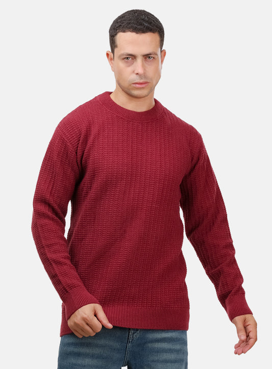 Bergundy Basic Round Pullover