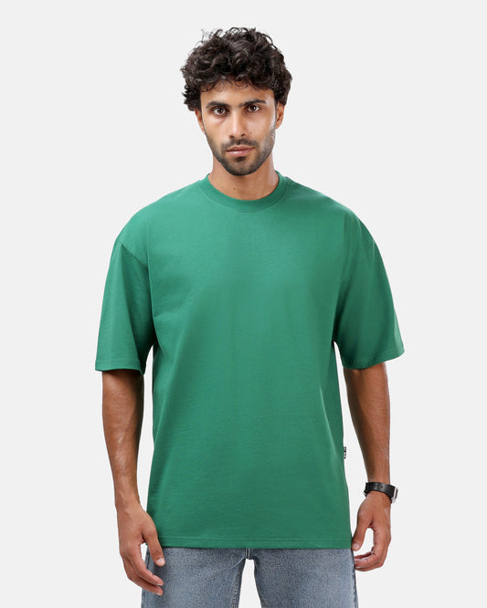 Green Basic Oversize T-Shirt