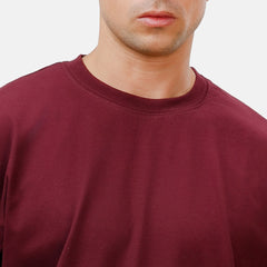 Burgundy Basic Oversize T-Shirt