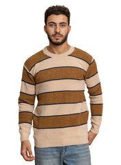 Brown-Beige Design 2425 S-Round Pullover