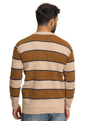 Brown-Beige Design 2425 S-Round Pullover