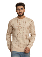 Beige Design 2458 Round Pullover