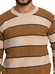 Brown-Beige Design 2425 S-Round Pullover