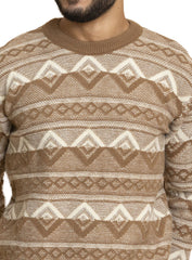 Coffee Off white Design 2426 S Round Pullover