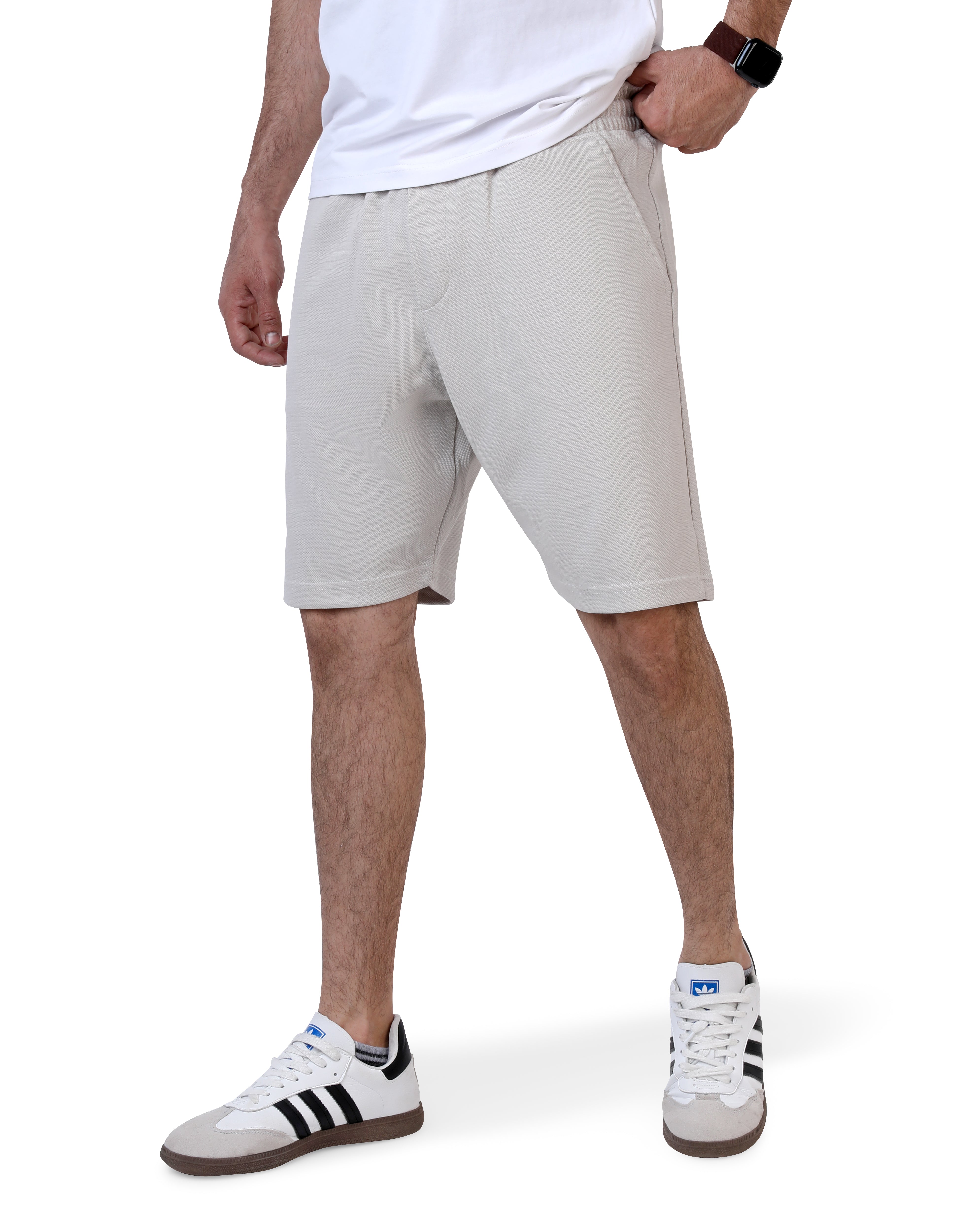 Pique Shorts Silver
