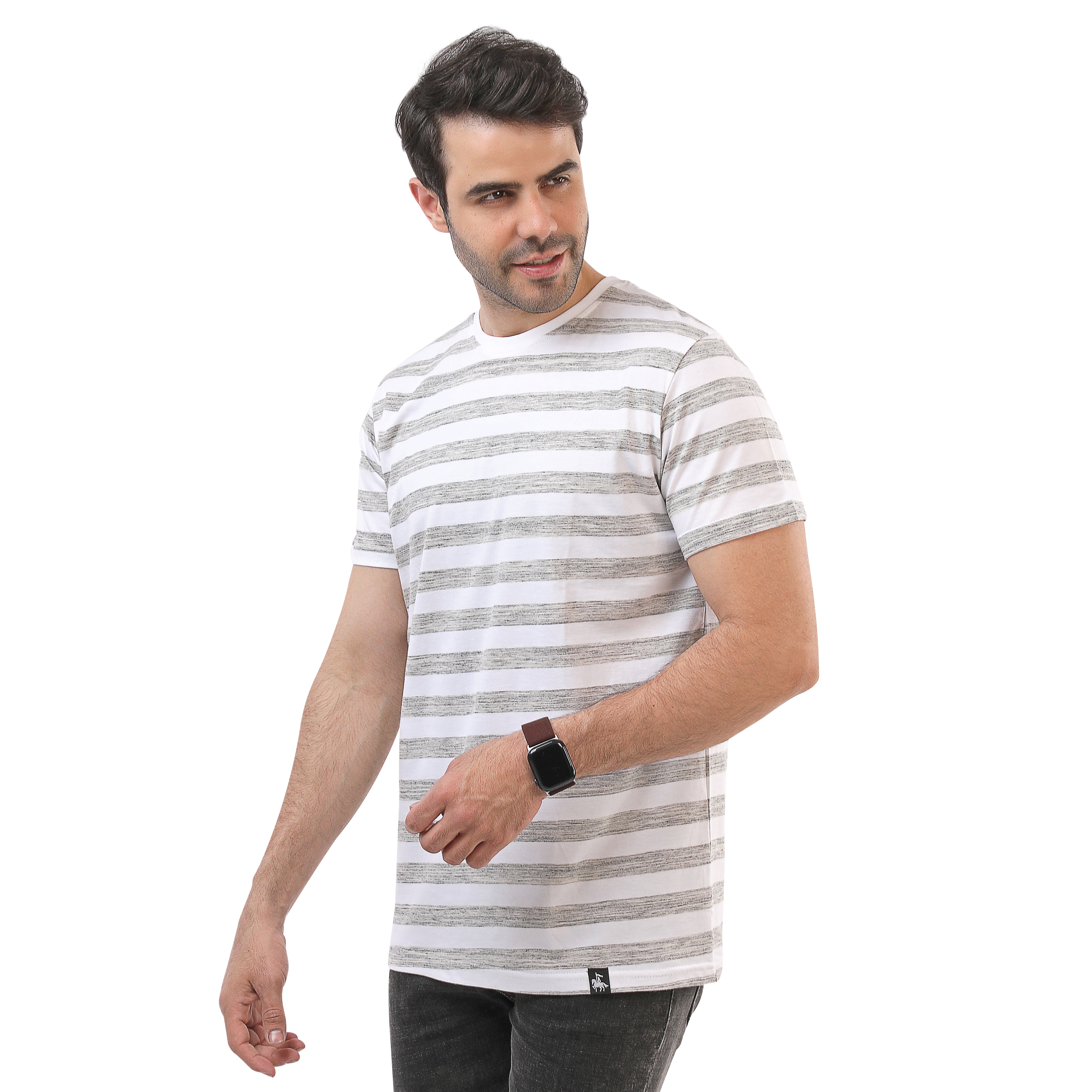 Striped T-Shirt White - Gray