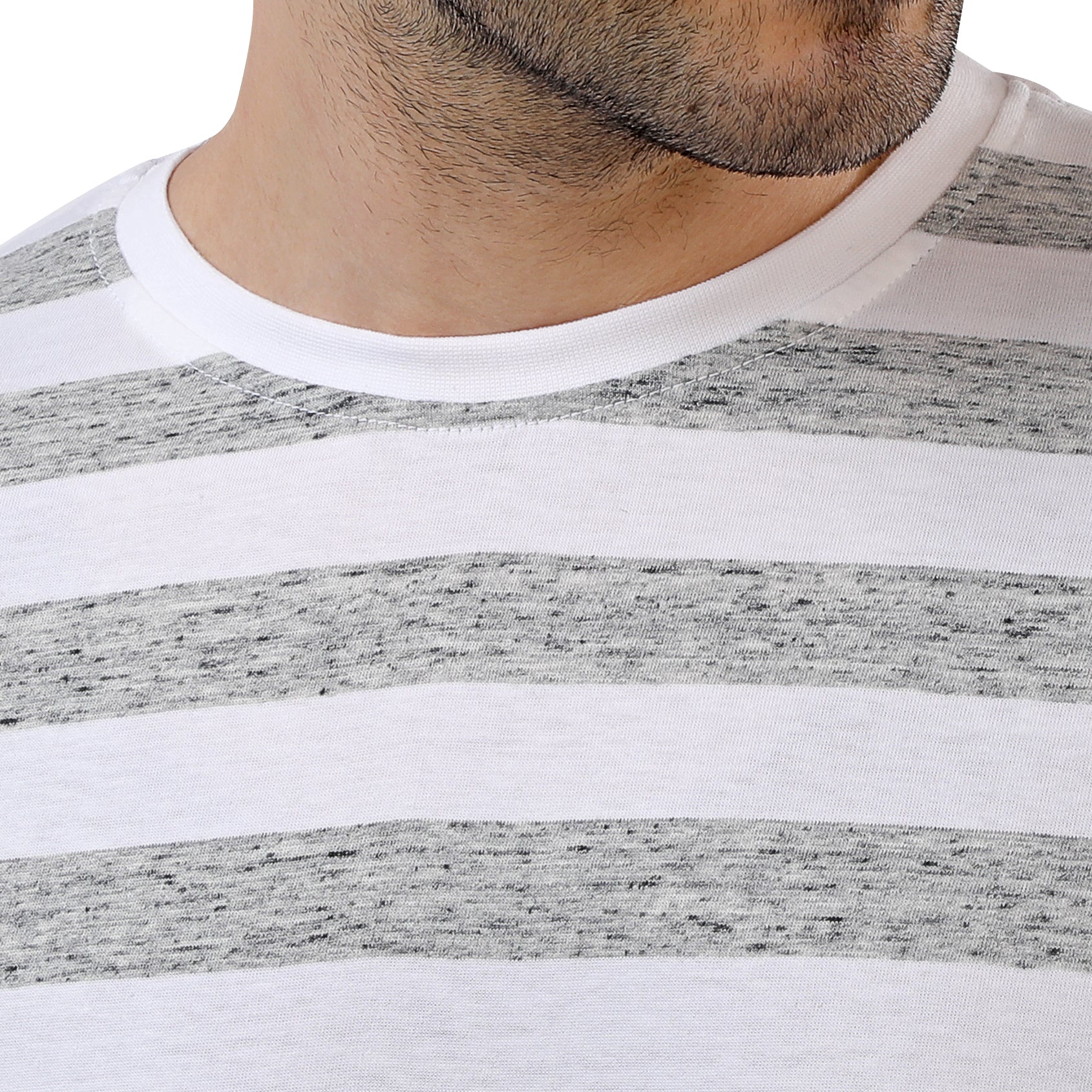 Striped T-Shirt White - Gray Dots