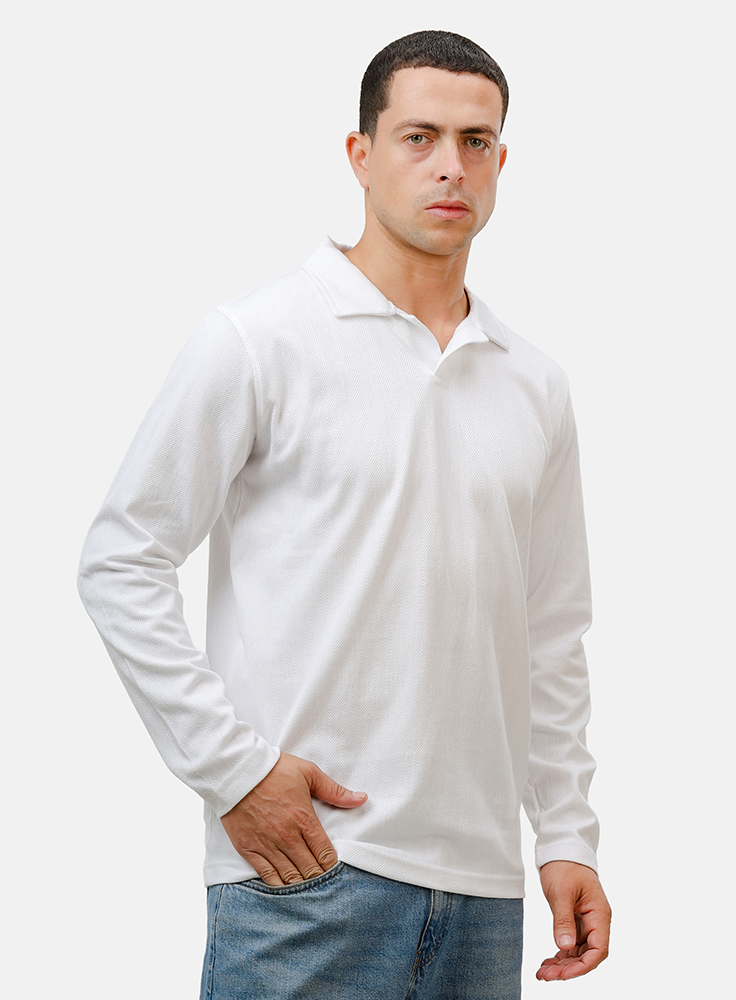 Polo Long SLeeve White