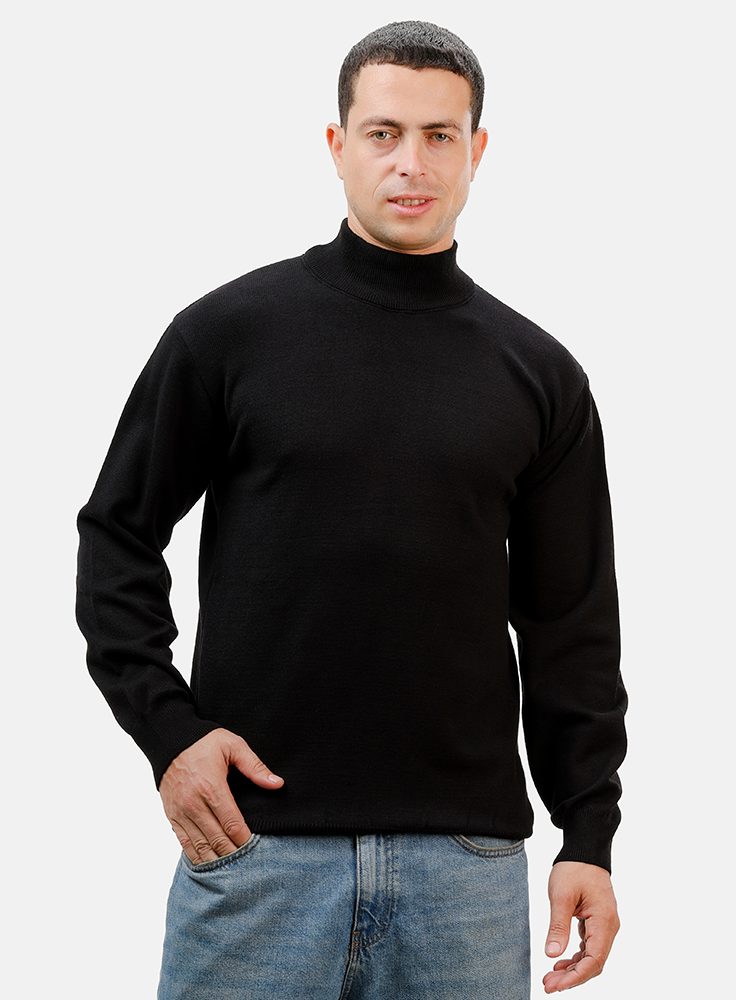 Black Half Cool Pullover