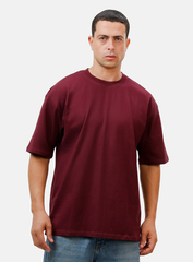 Burgundy Basic Oversize T-Shirt