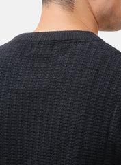 Black Basic Round Pullover