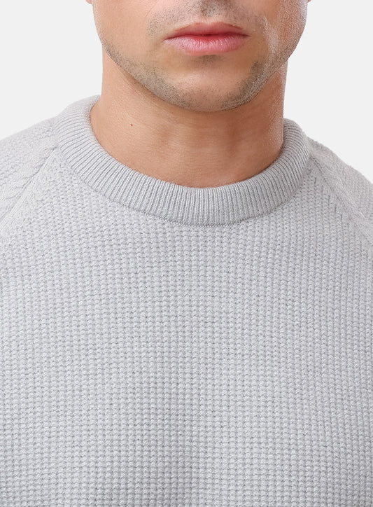 Silver Basic Round Pullover