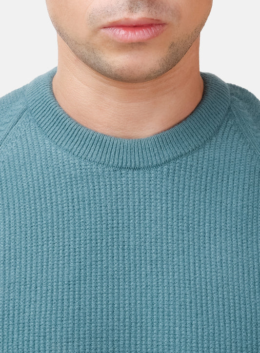 Green Olive Basic Round Pullover