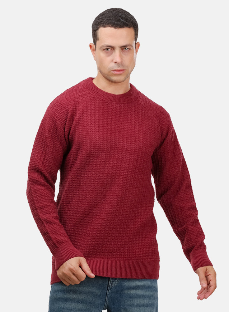 Bergundy Basic Round Pullover