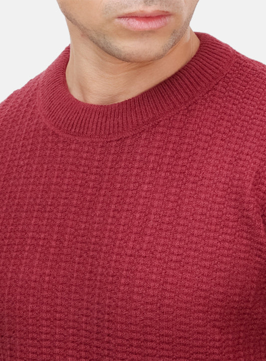 Bergundy Basic Round Pullover