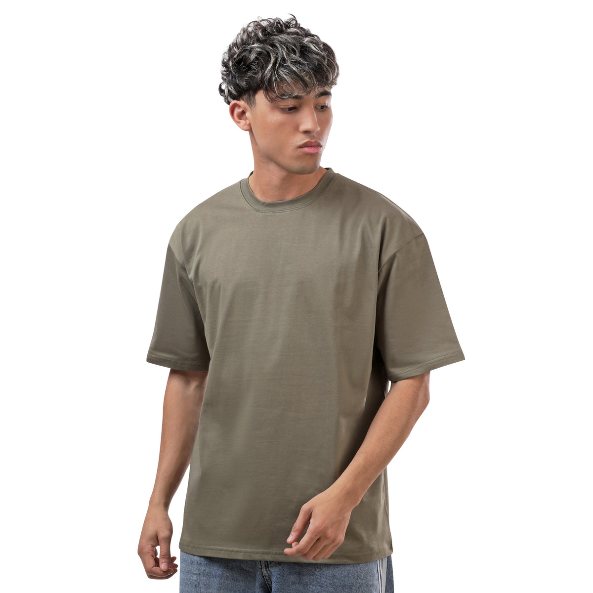 Olive Basic Oversize T-Shirt