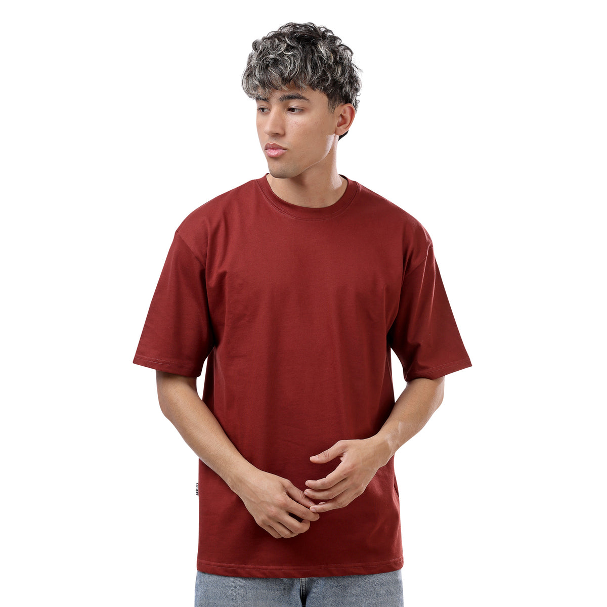 Burgundy Basic Oversize T-Shirt