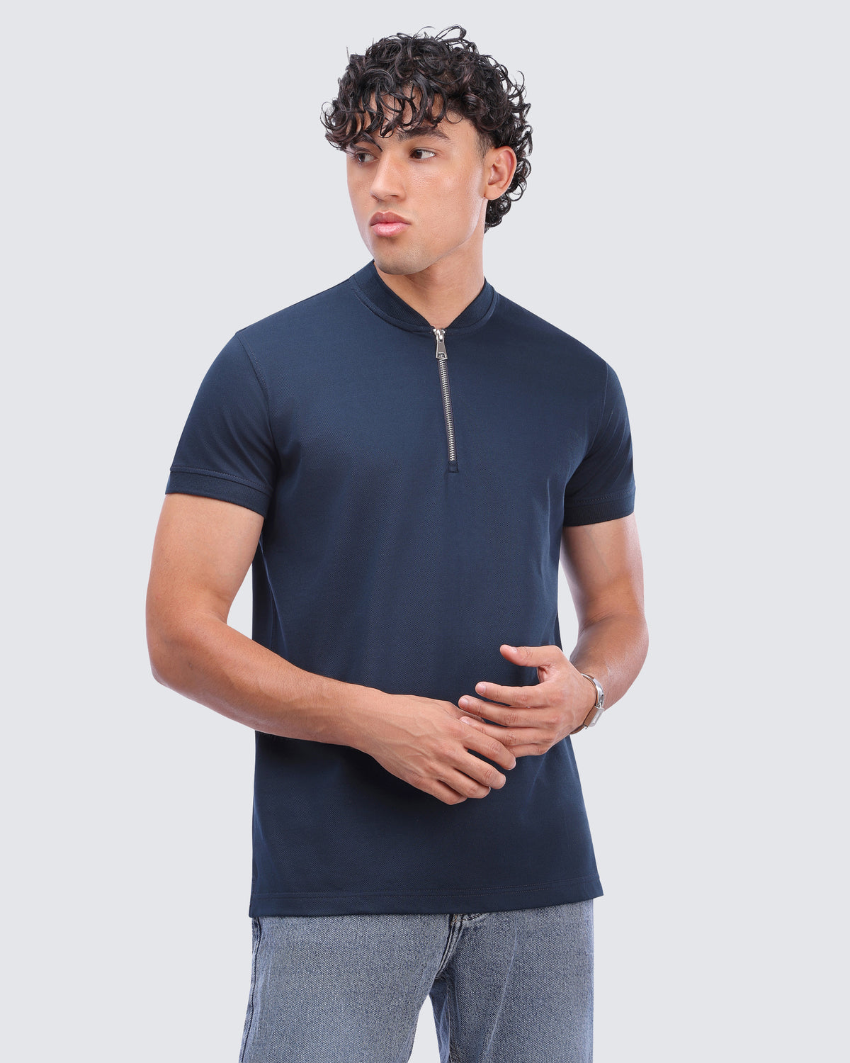 Zipper T-Shirt Navy