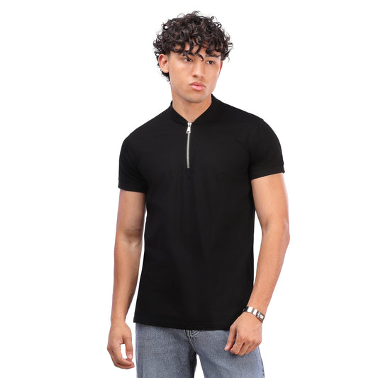Zipper T-Shirt Black