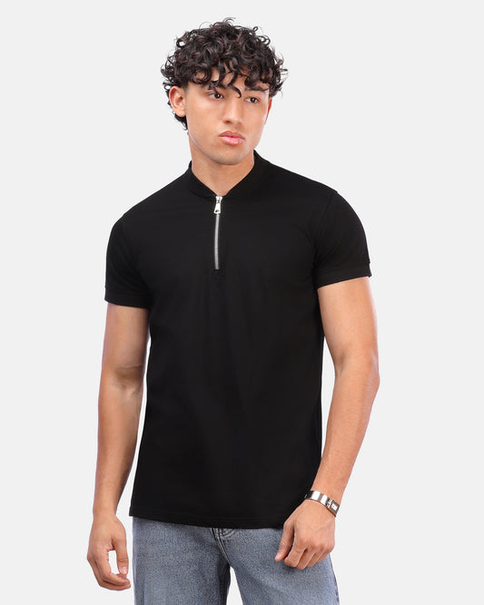 Zipper T-Shirt Black