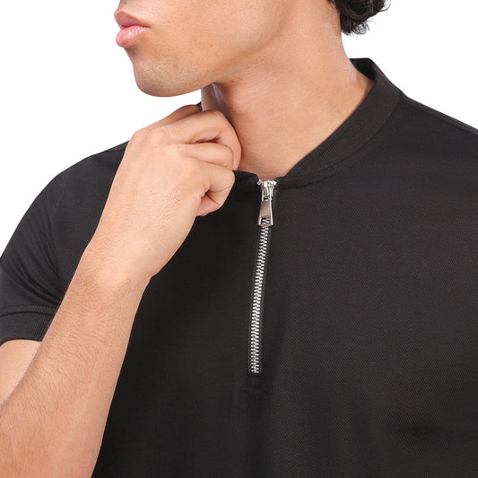Zipper T-Shirt Black