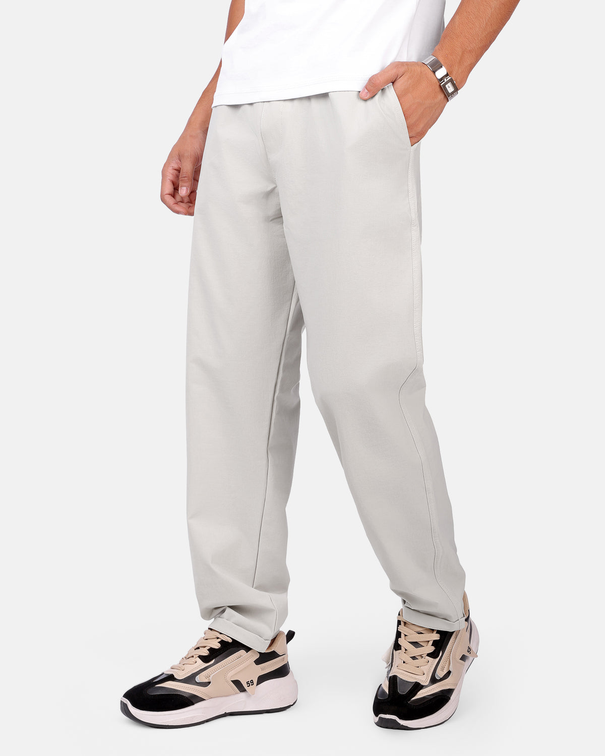Soft Chino Pants Silver