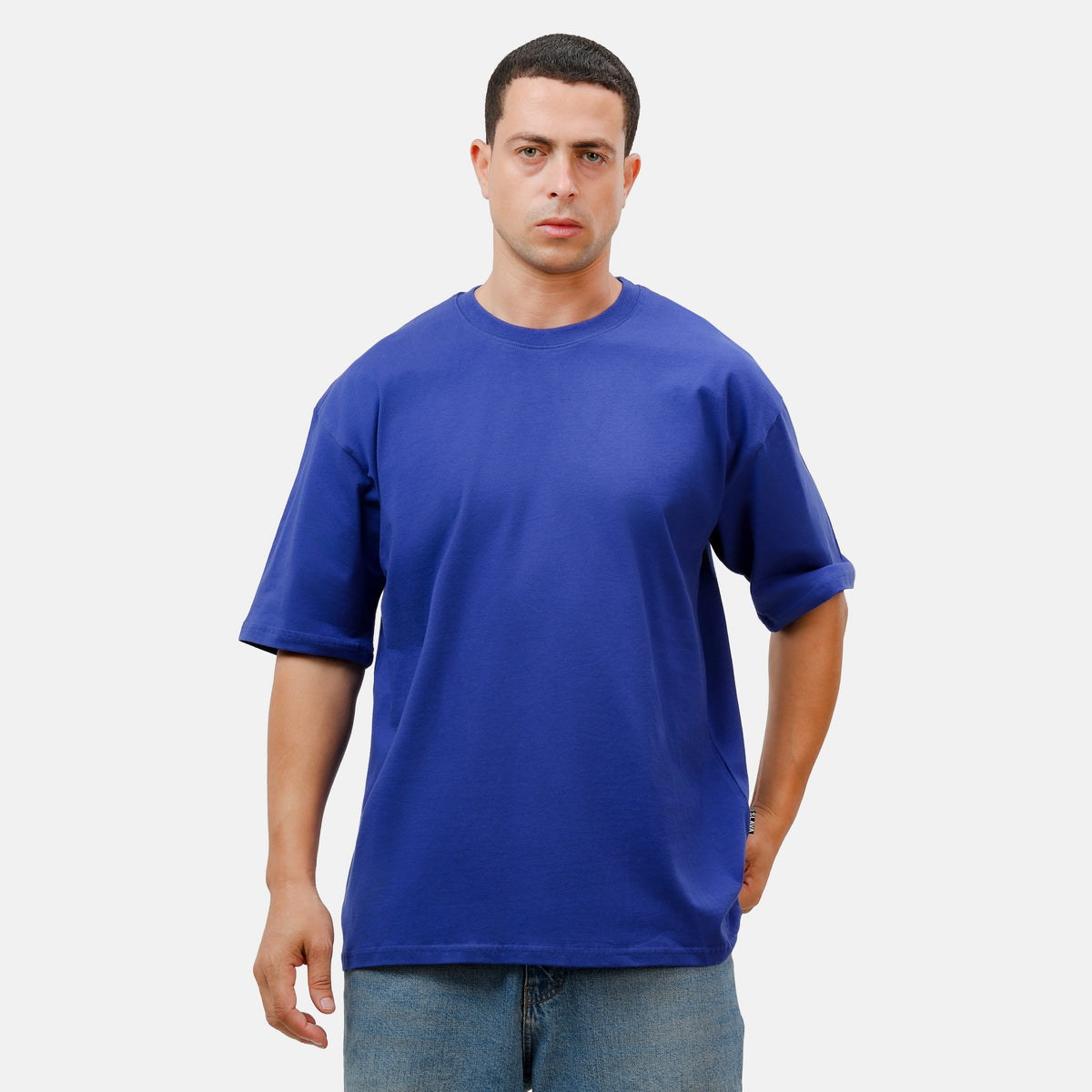 blue Basic Oversize T-Shirt