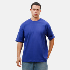 blue Basic Oversize T-Shirt