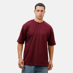 Burgundy Basic Oversize T-Shirt