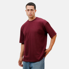 Burgundy Basic Oversize T-Shirt