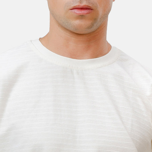 Single Stiper Tshirt 2XL-White
