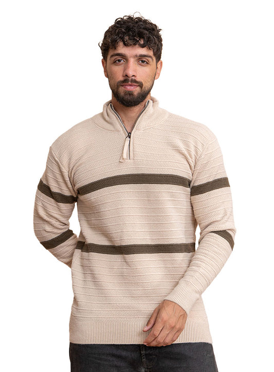Beige Design 2471 Round Pullover