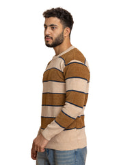 Brown-Beige Design 2425 S-Round Pullover