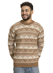 Coffee Off white Design 2426 S Round Pullover