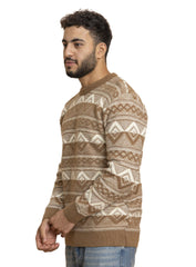 Coffee Off white Design 2426 S Round Pullover