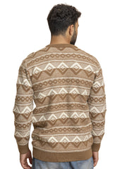 Coffee Off white Design 2426 S Round Pullover