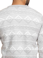 Grey Off white Design 2426 S Round Pullover