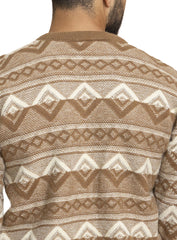 Coffee Off white Design 2426 S Round Pullover